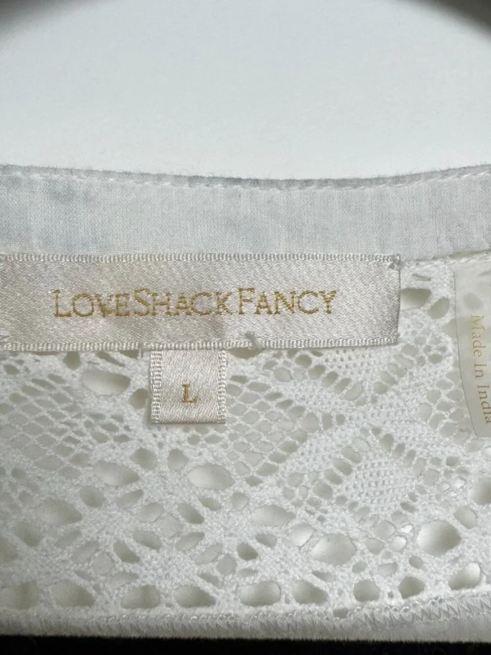 LoveShackFancy Edie voile lace trim white large cotton cottagecore midi dress - Picture 10 of 10